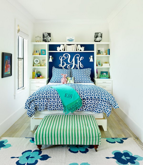 Built-ins make the best of your small space bedroom and create a seamless look.