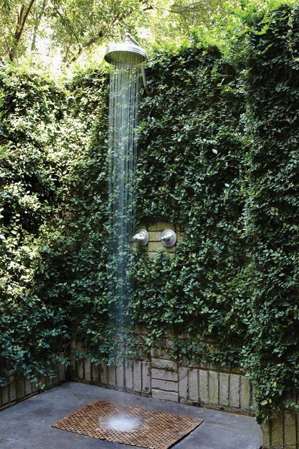 Great Outdoor Shower Ideas for Refreshing Summer Time - Hative