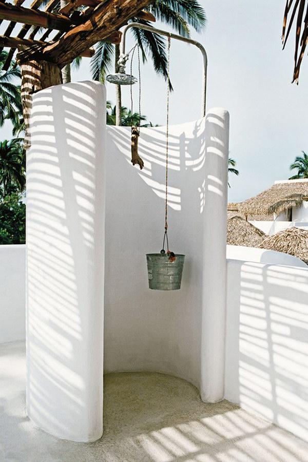 Outdoor White Shower. 