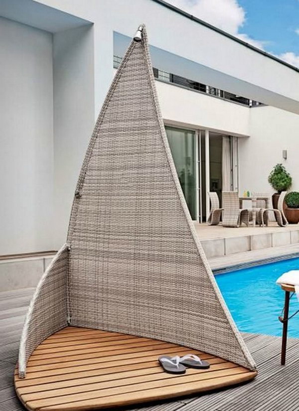 Outdoor Wicker Sailing Shower. 