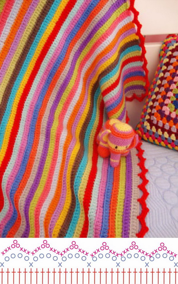 Stripy Blanket Edging. 