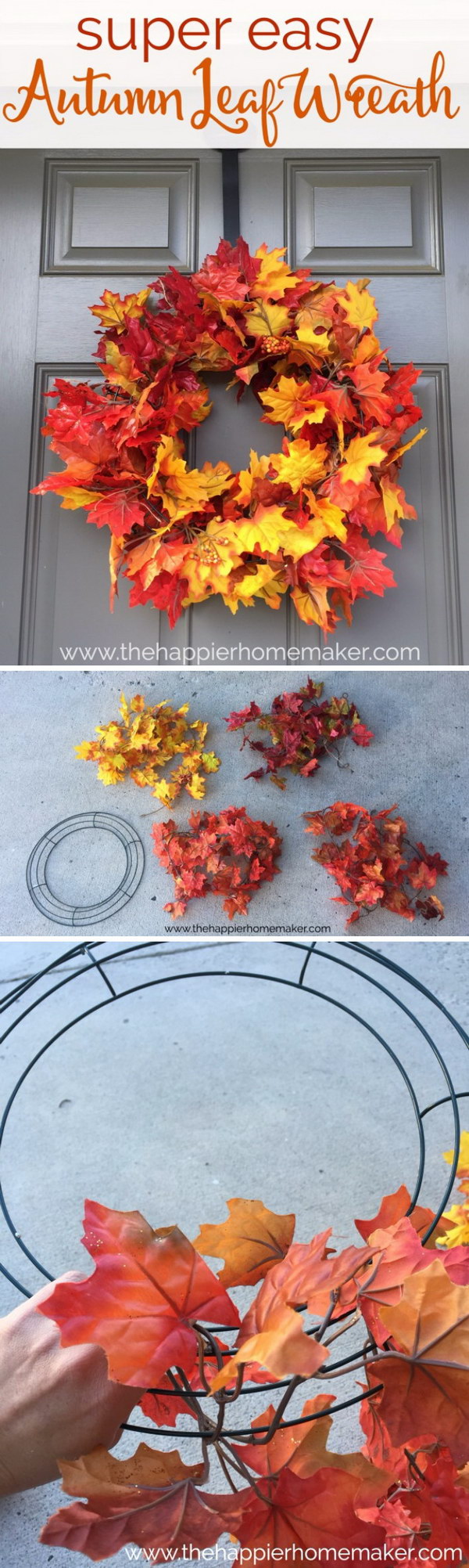 5 Minute Autumn Leaf Wreath. 