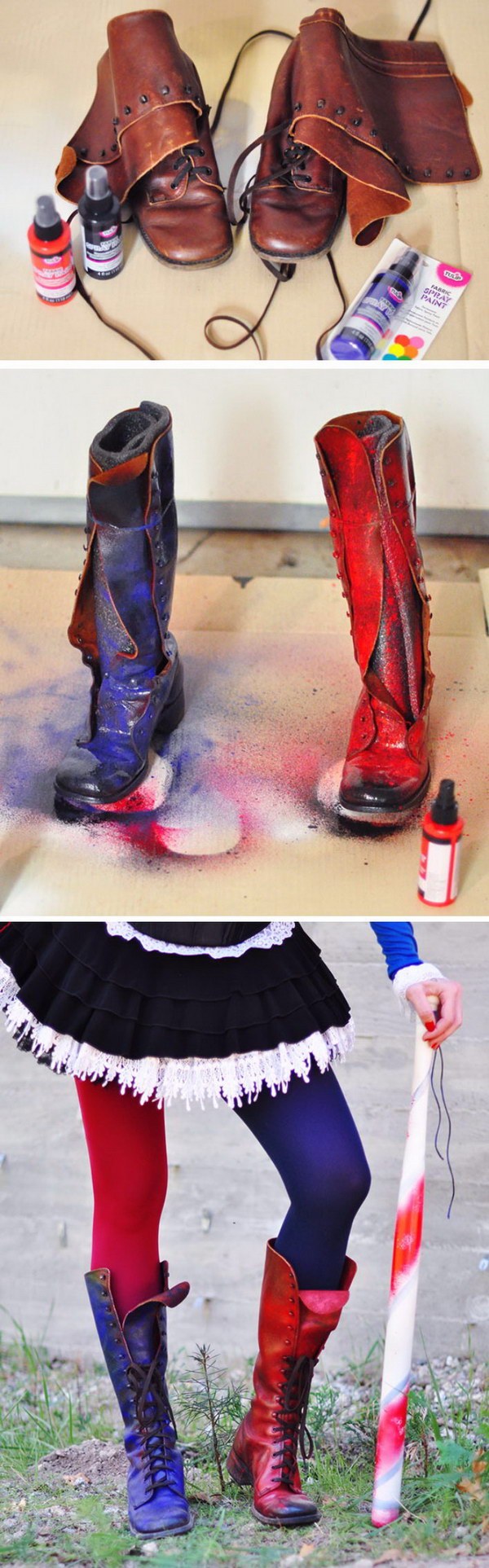 DIY Harley Quinn Arkham Knight Costume. 