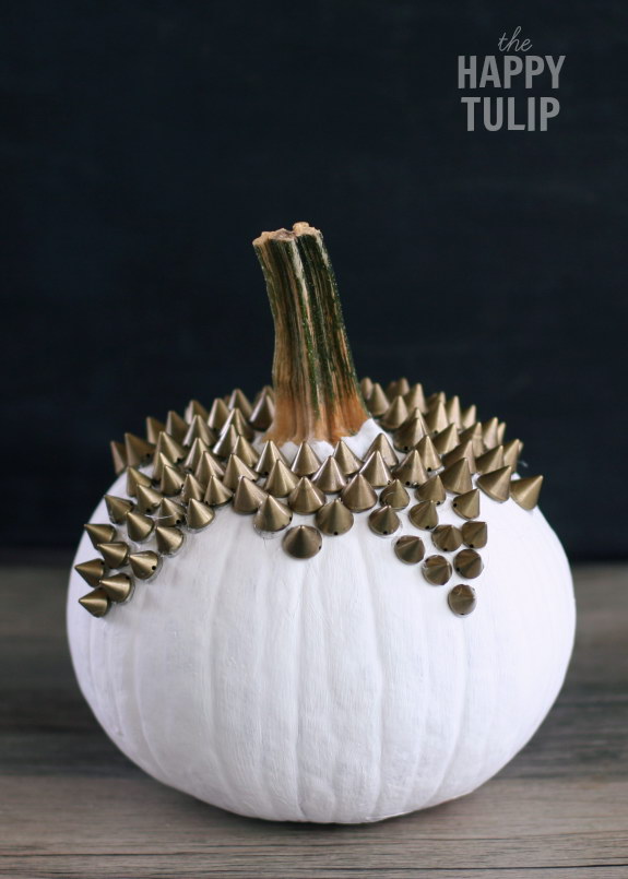 White Painted and Studded Pumpkin. 