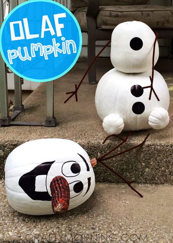 Frozen Olaf Pumpkin. 