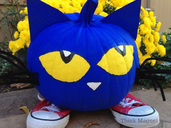 Pete the Cat Pumpkin. 