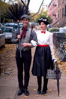 Mary Poppins and Bert .