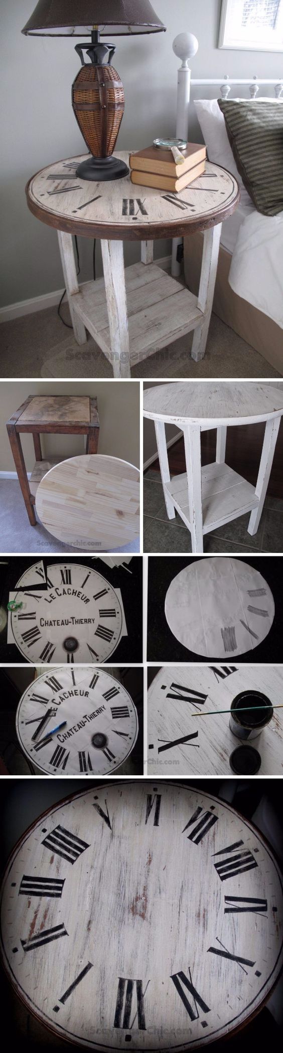 DIY Vintage Clock Table from a Flea Market Find. 