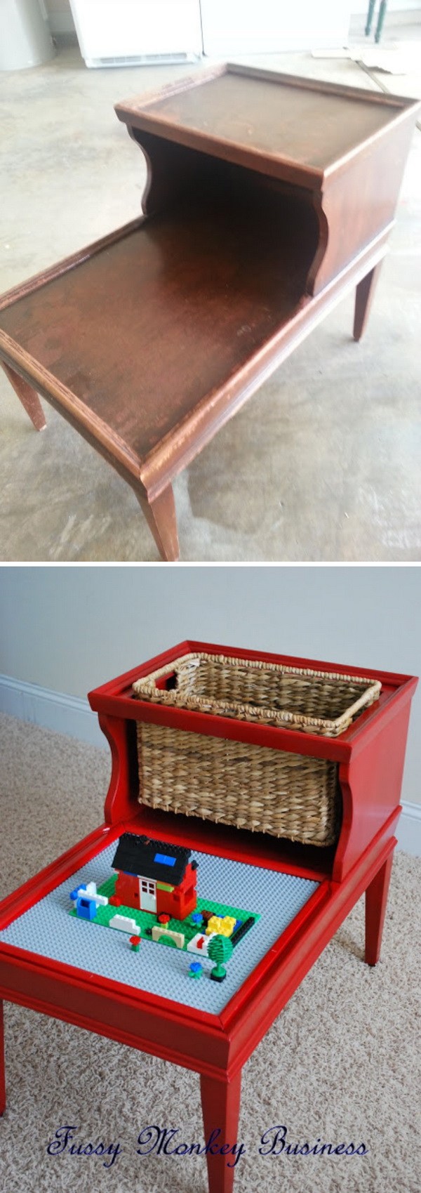 DIY Lego Table Made out of an Old Table. 