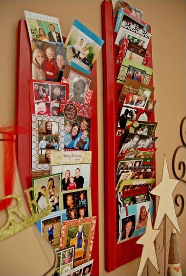 Repurposed Shutter Christmas Card Holder. 