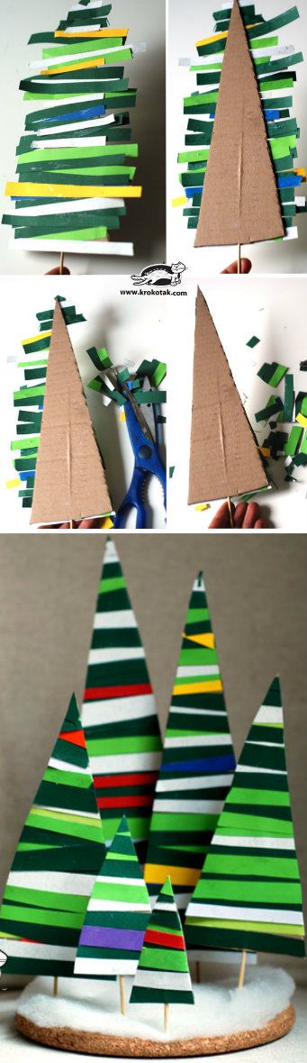 Paper Strips Fir Tree. 