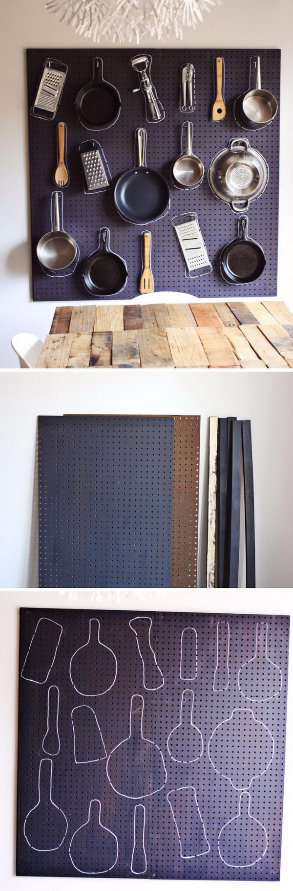 DIY Kitchen Pegboards. 