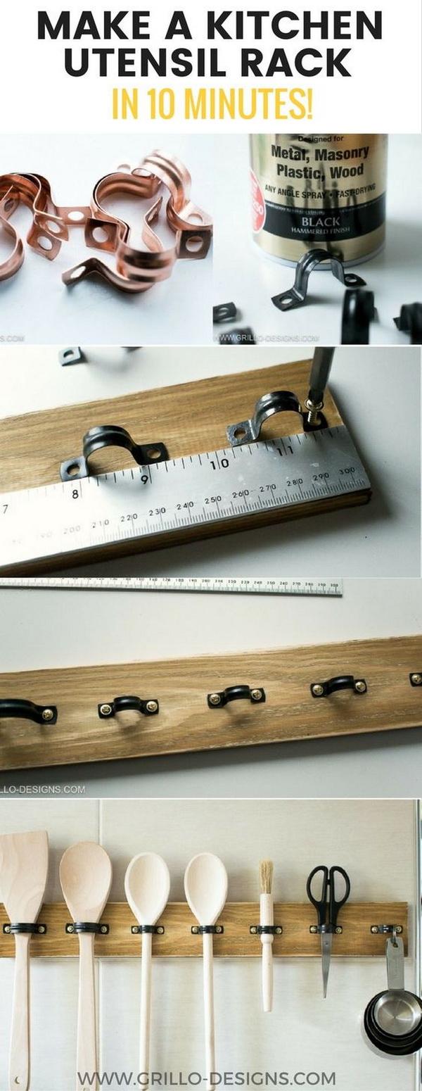 EASY DIY Rustic Utensil Rack. 