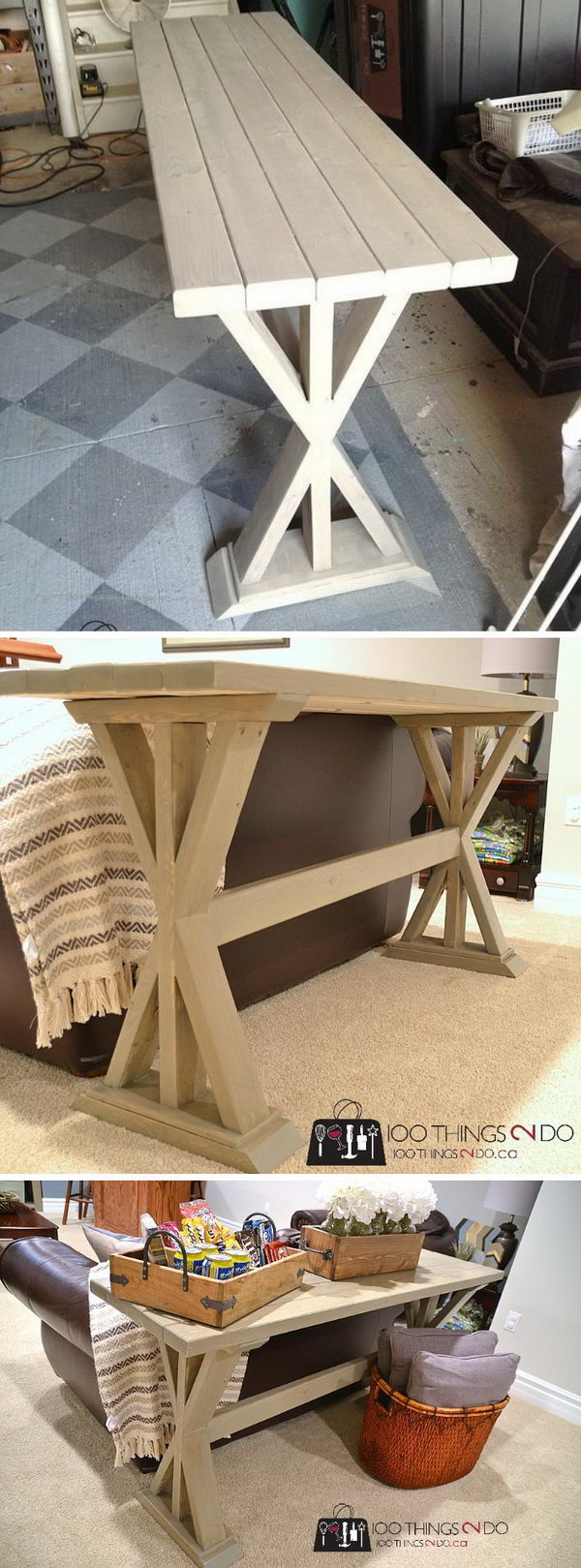 20+ Easy DIY Console Table and Sofa Table Ideas - Hative