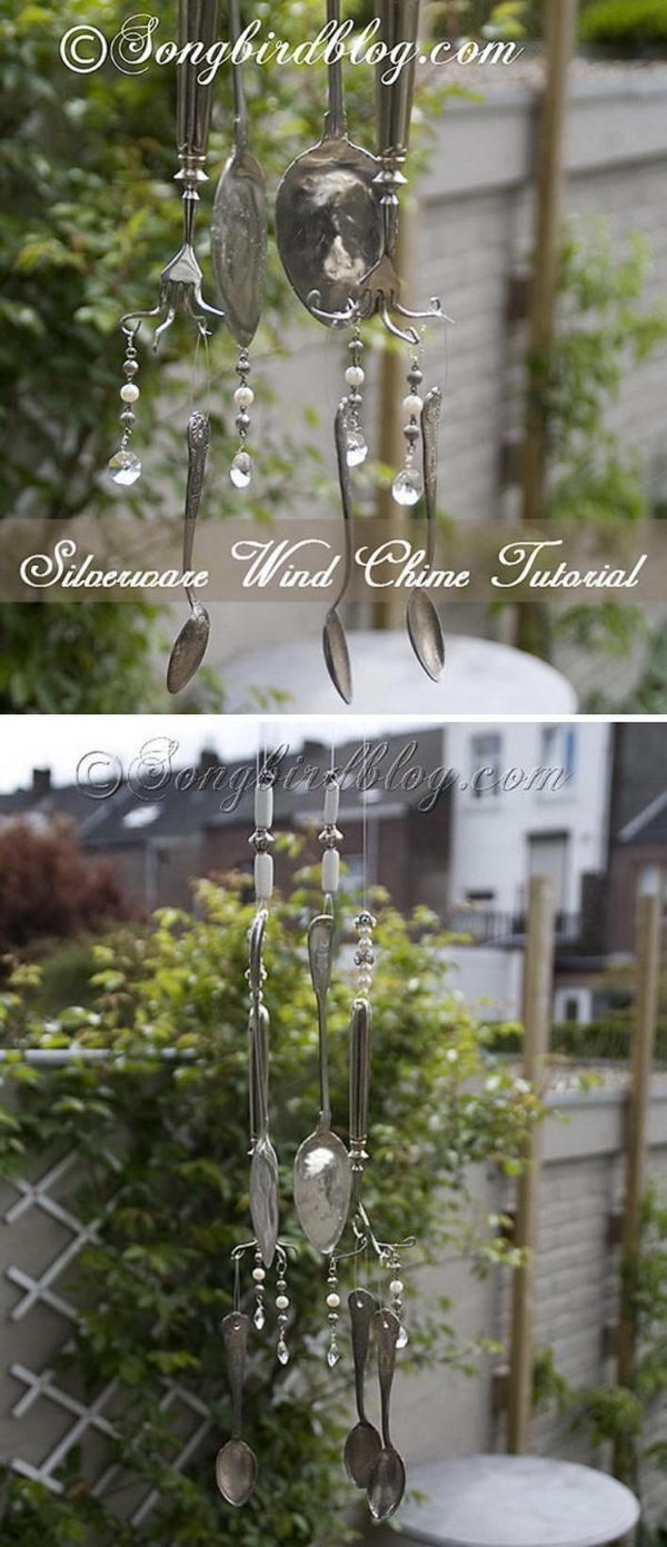 Vintage Silverware Wind Chimes . 