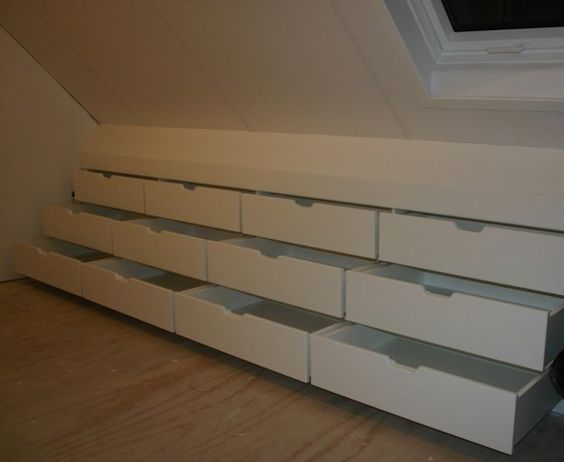 Find Space In The Attic With Bank Of Drawers Built Into The Eaves. 