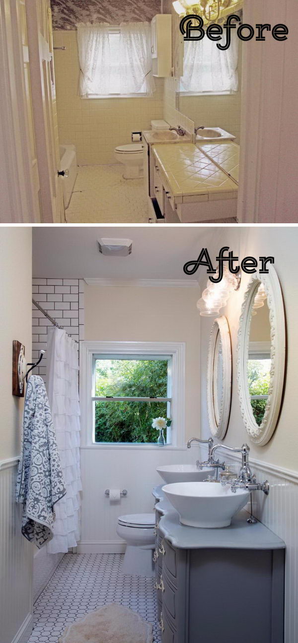 50+ Gorgeous Bathroom Makeovers With Before And After Photos - Hative