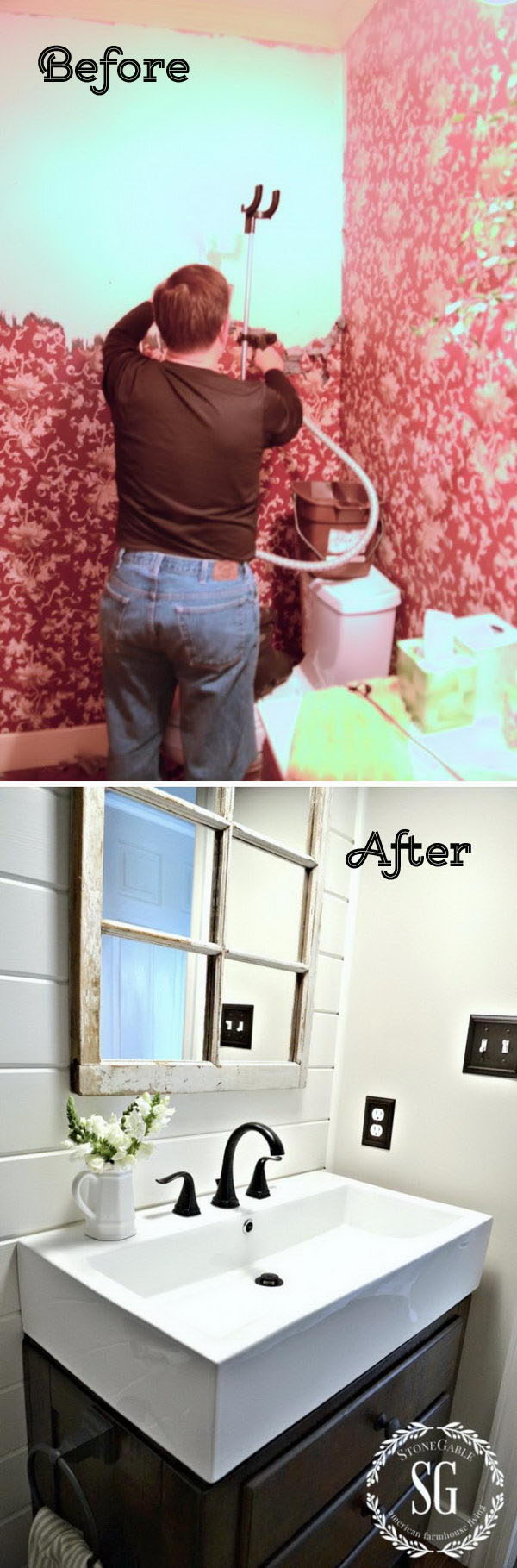 Farmhouse Powder Room Reveal. 