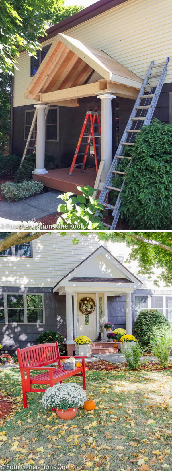 Spruce Up the Flat Colonial with a DIY Portico. 