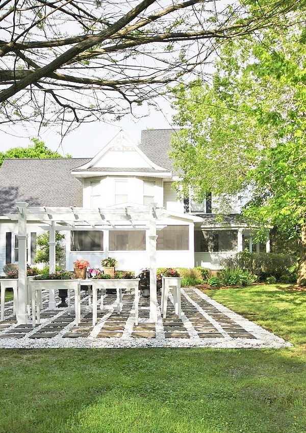 Create a Beautful Stone Paver Patio in front of Your Porch. 