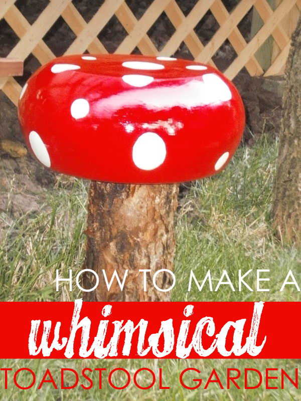 DIY Toadstools Made from Wood Salad Bowls. 