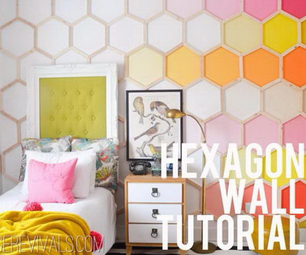 Faux Wallpaper Diys Geometric Wall Paint Diy Wall Painting Wall Paint Designs