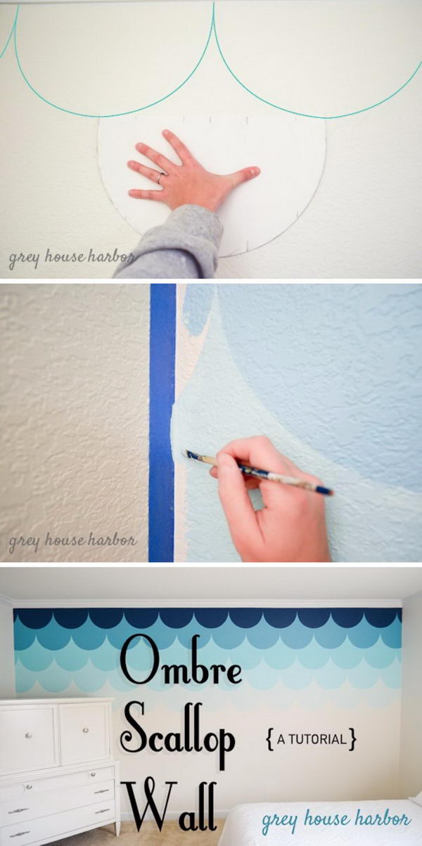 DIY Ombre Scallop Wall. 