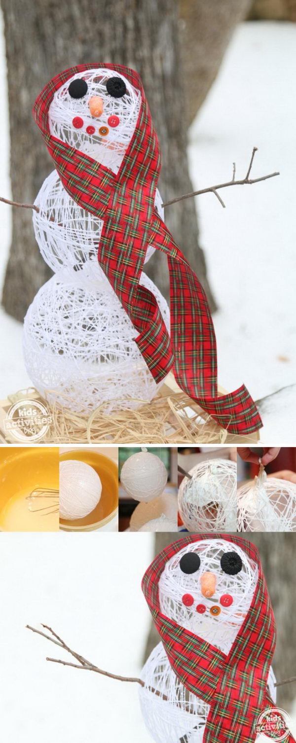 DIY Sugar String Snowman. 