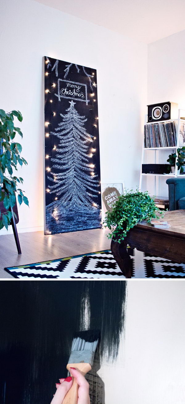 DIY Minimal Chalkboard Tree. 