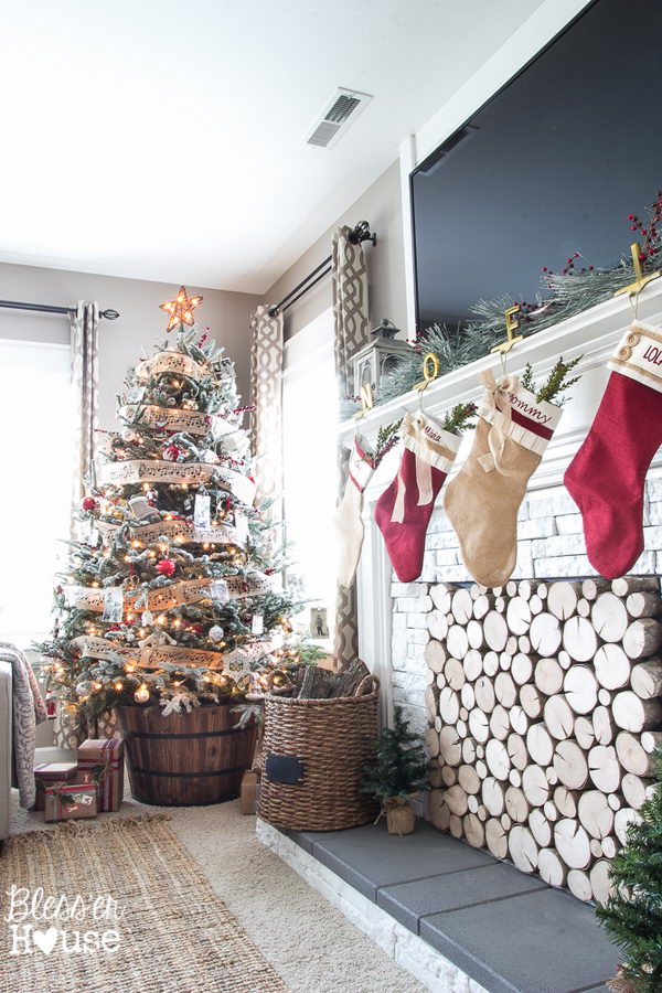 Wood Barrel Christmas Tree Stand. 