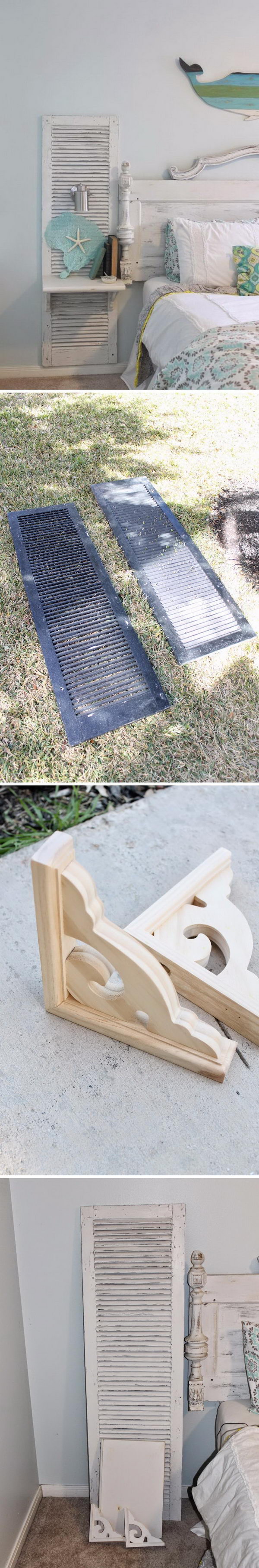 DIY Old Shutter Nightstand For A Beach Bedroom. 