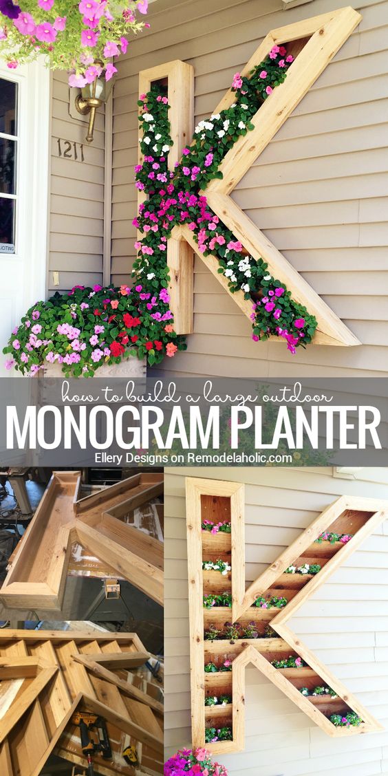 DIY Monogram Planter Box. 