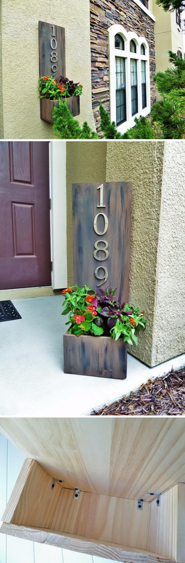 DIY Address Plaque Planter Box. 