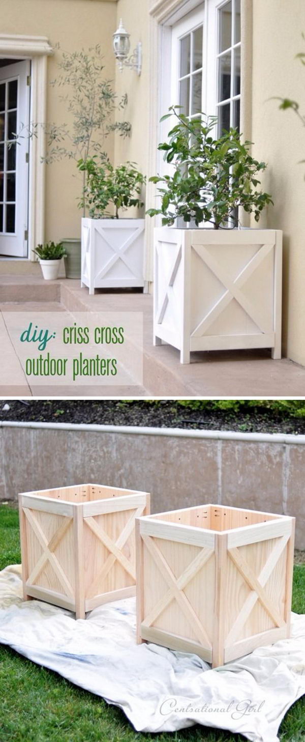 DIY Criss Cross Planter Boxes. 