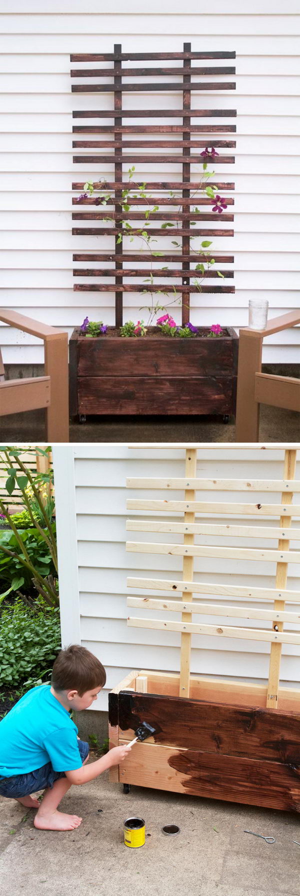 DIY Trellis Planter Box. 