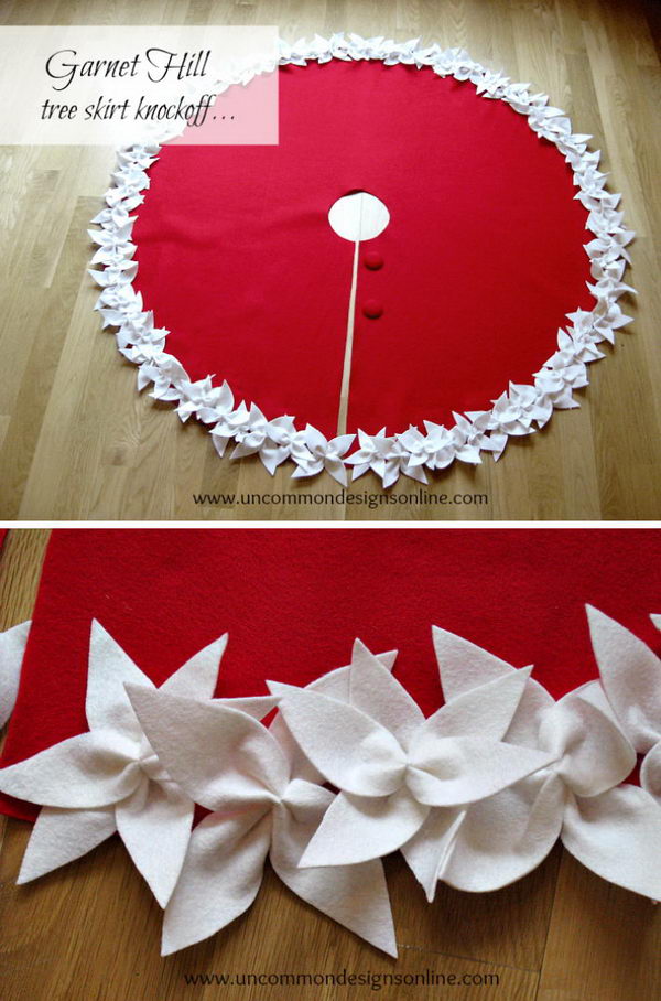 Easy Felt FLower Tree Skirt. 