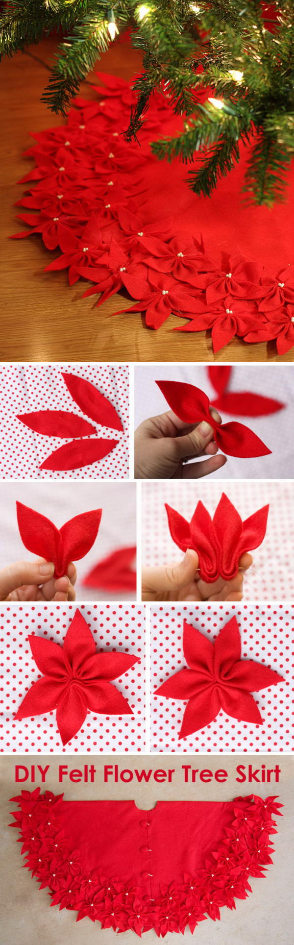 skirt tree diy felt flower crafts poinsettia easy sewing decorations holiday navidad dramatic fauxsho template hative absolutely stunning projects leerlo