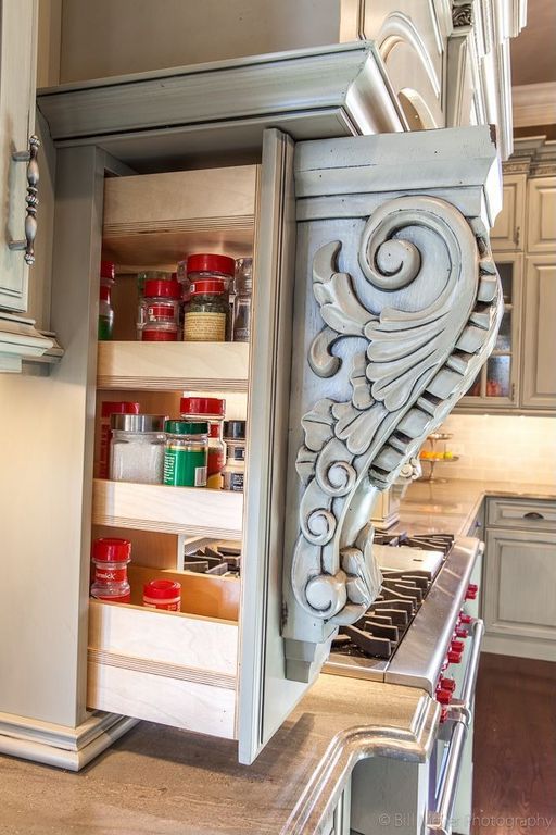 Hidden Storage Using Corbels. 