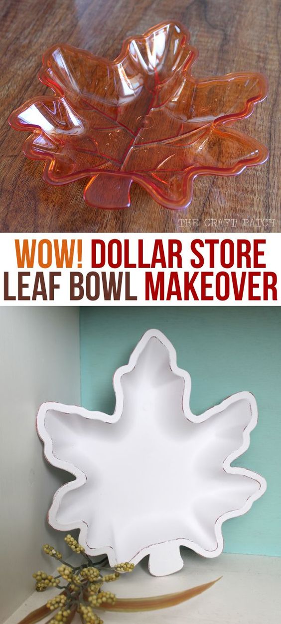 Farmhouse Dollar Store Leaf Bowl. 