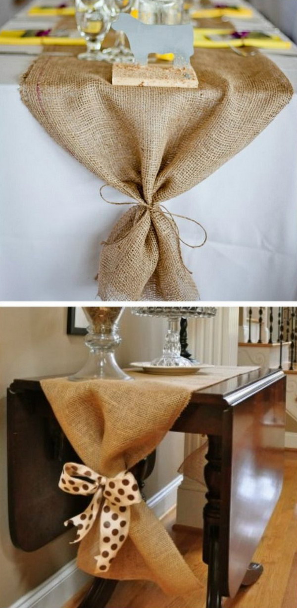 diy fall decorating table burlap decorations runner decoration easy hative budget friendly