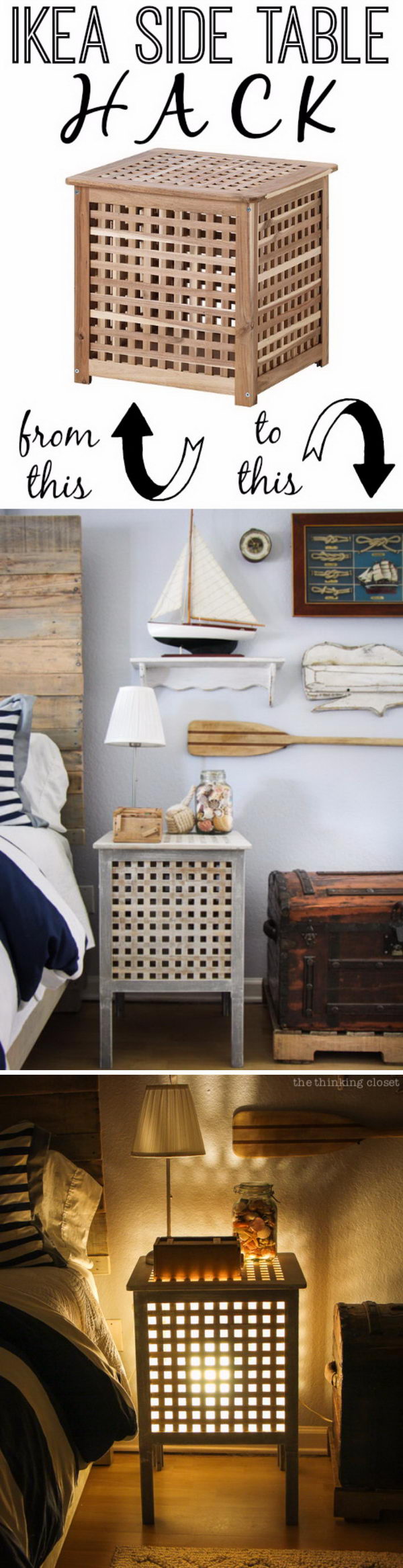 IKEA Table Hack- Nautical End Table. 