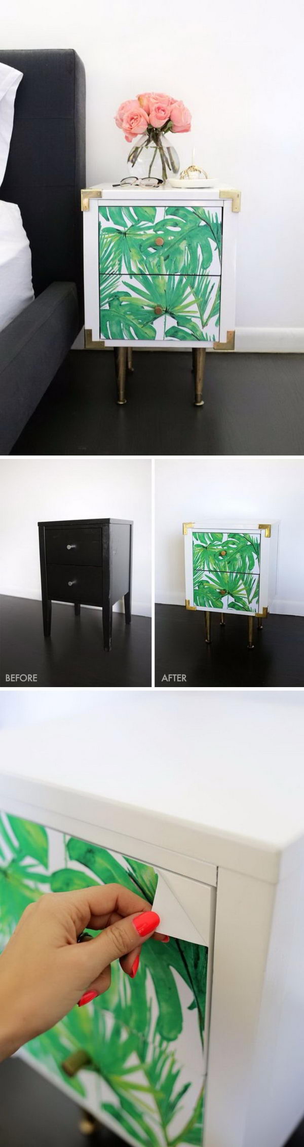 DIY Palm Leaf Side Table. 