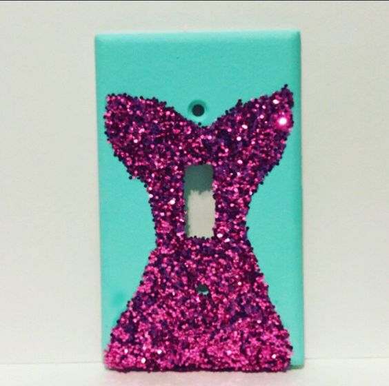 Mermaid Tail Glitter Standard Light Switch Plate. 