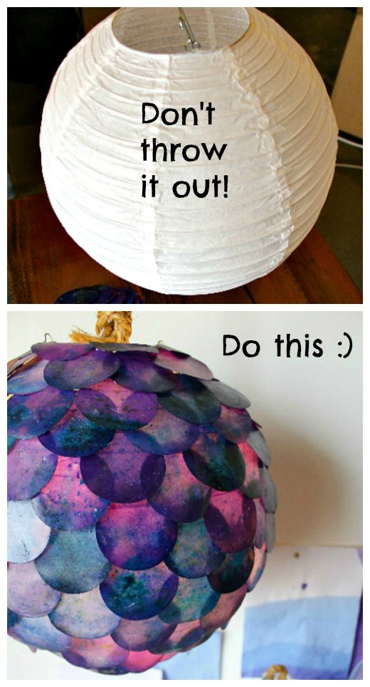 DIY Fish Scale Pendant Lamp. 