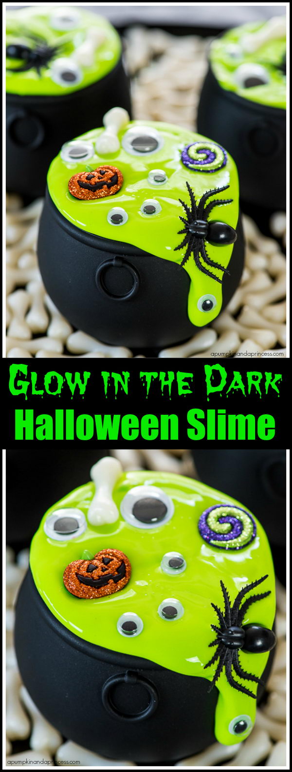 DIY Cauldron Halloween Slime. 