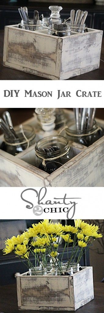 DIY Mason Jar Crate. 