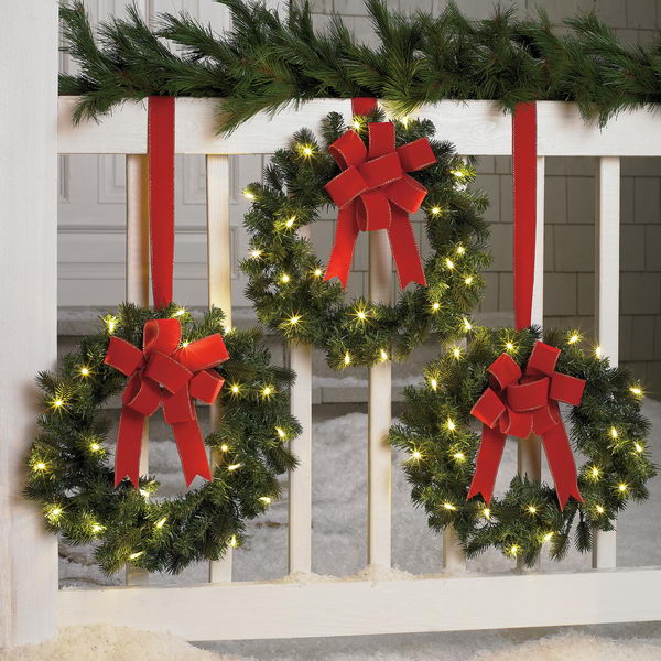 Hang Lighting Christmas Wreaths The Bautiful Way. 