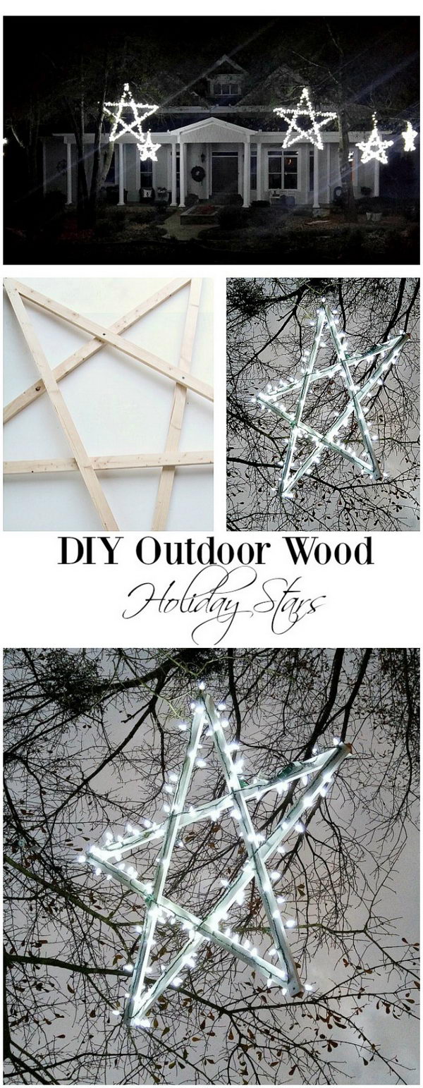 DIY Wooden Stars Christmas Decoration. 