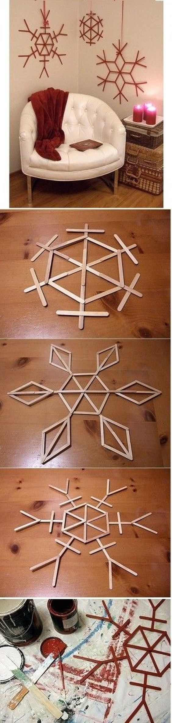 Make Popsicle Snowflakes. 