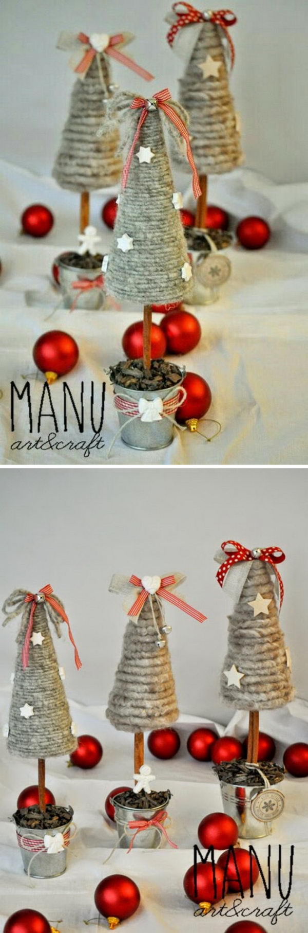 Mini Rustic Christmas Trees. 